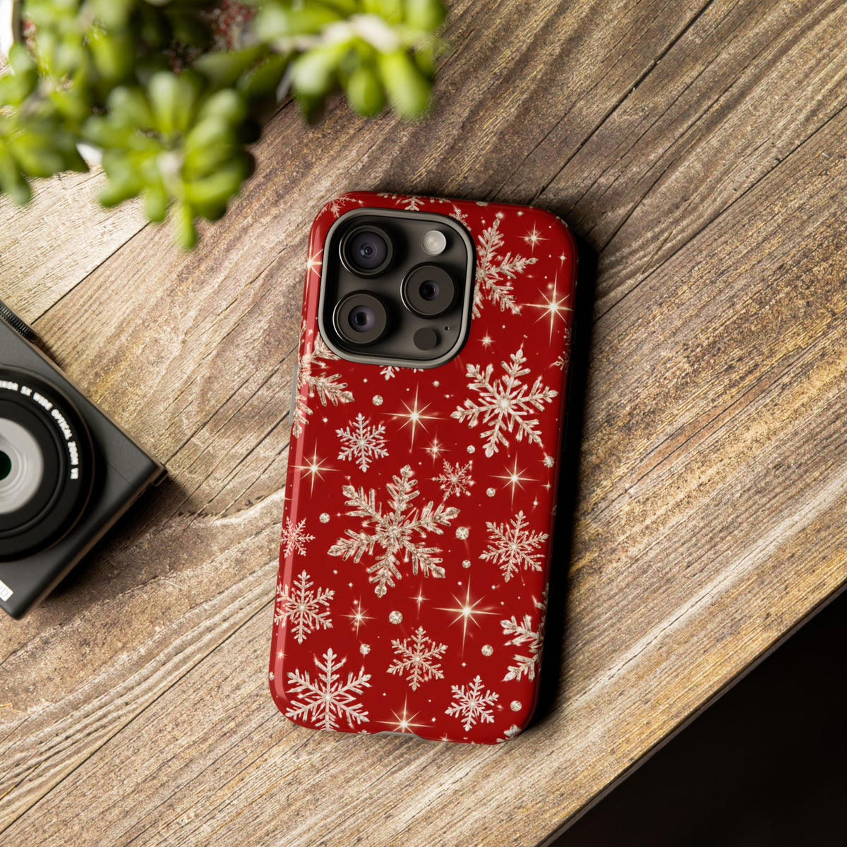 Red Snowflake Christmas Phone Case