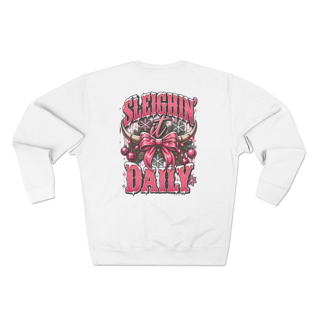 Merry Christmas & Sleighin’ It Daily Christmas Crewneck Sweatshirt