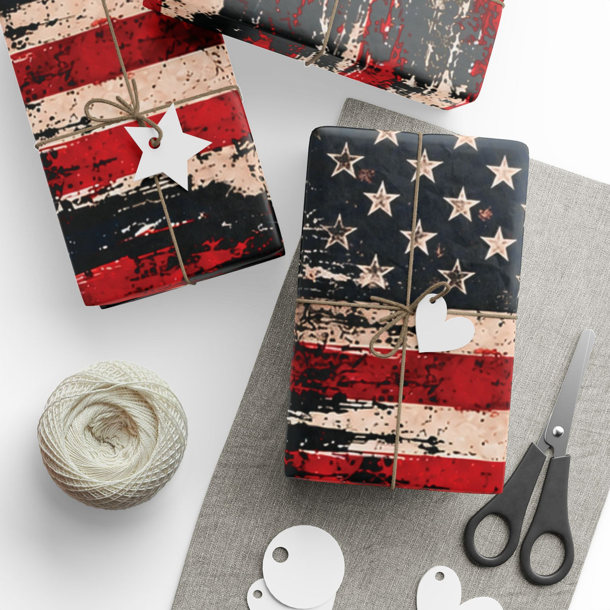 Distressed American Flag Wrapping Paper