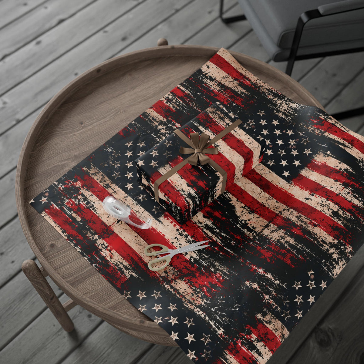 Distressed American Flag Wrapping Paper